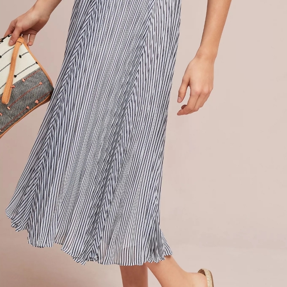 Maeve Barnett striped midi skirt
